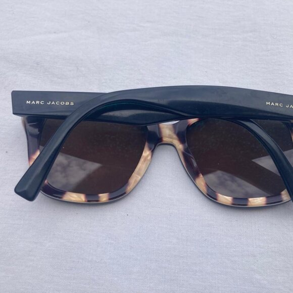 Marc Jacobs Sunglasses 229/S 2PO3J/SP Black Green Glitter Square Black Lenses - Picture 6 of 15